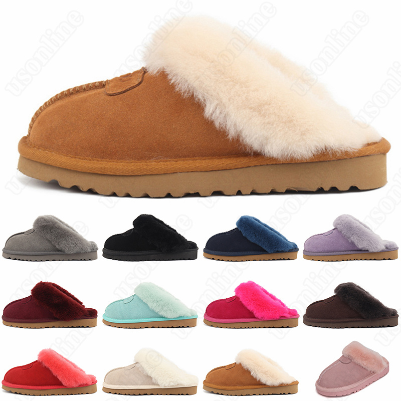 australia designer fur slippers womens slides sandals women winter snow shoes classic mini ankle black chestnut pink fashion sandal sneakers warm trainers