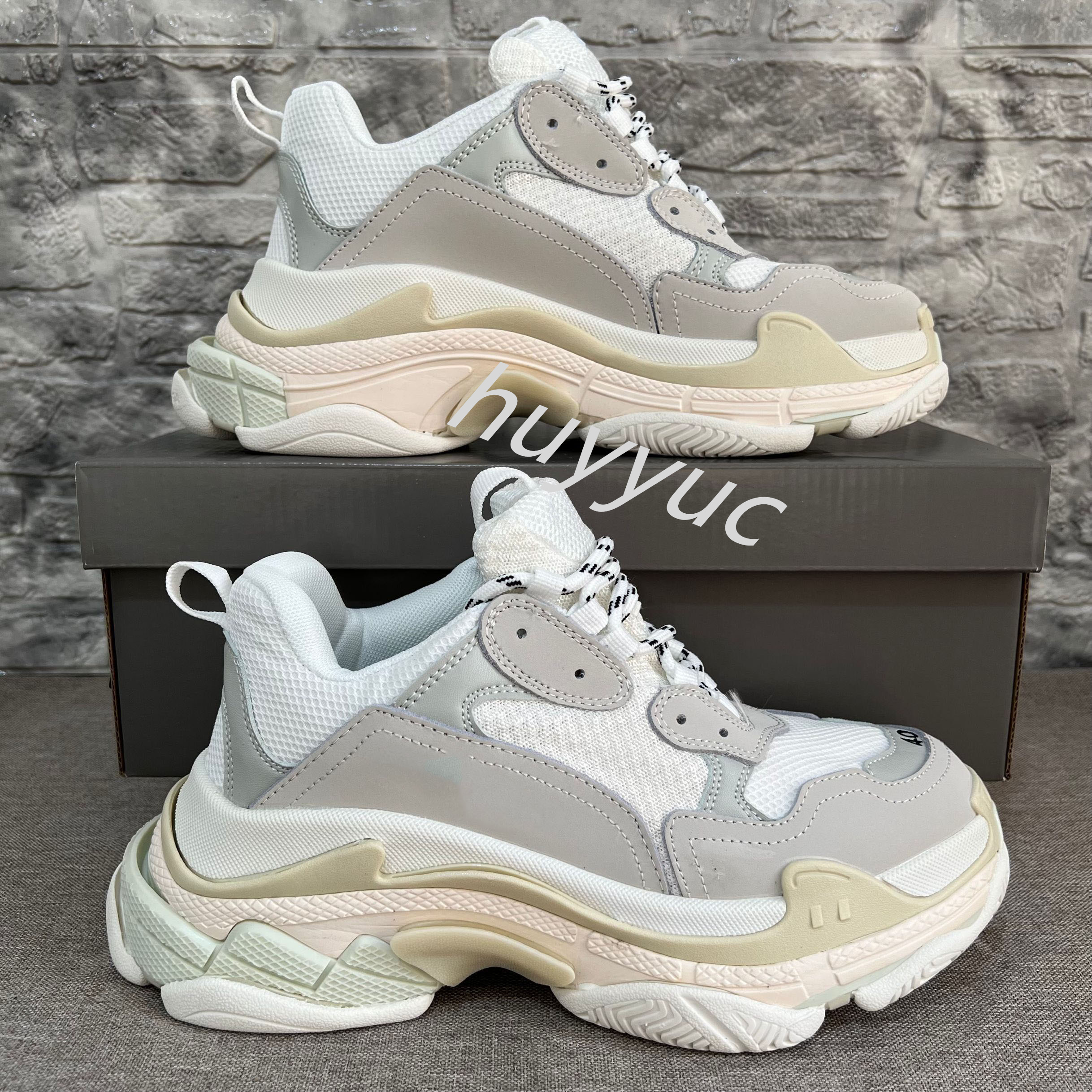 

Top Quality Men Women Casual Shoe White Black Pink Triple S Low Make Old Sneaker Combination Soles Boots Mens Womens Shoes Sports chaussures, Colour-26