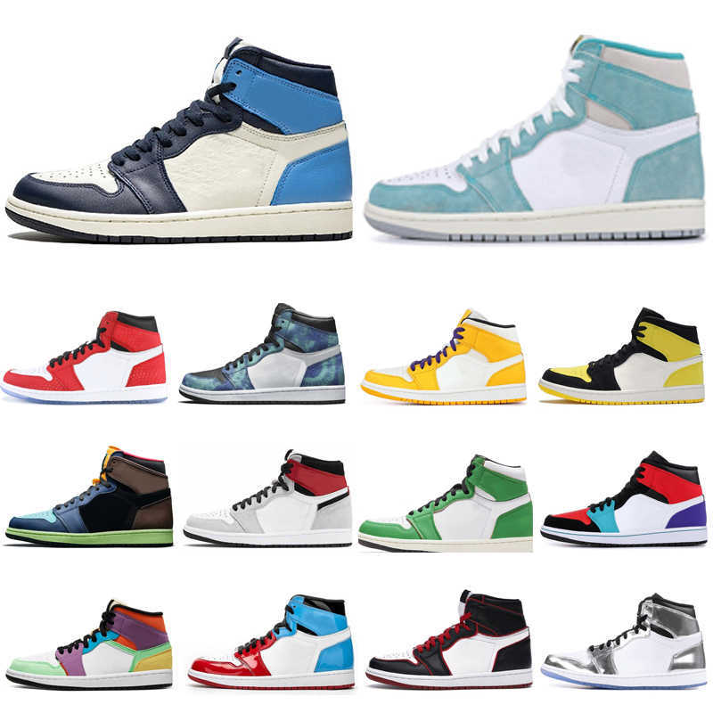 

Jumpman 1 1s Basketball Shoes Obsidian Turbo Pine Green Royal Unc to Chicago Shadow Discoloration Sports Traienrs, Gym red
