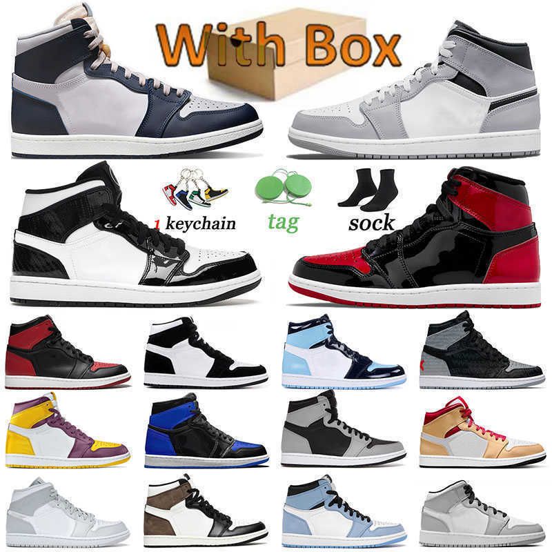 

Jumpman 1 Basketball Shoes Designer Woman 1s Georgetown Bred Patent Rebellionaire Surfaces Men Women Trainers Sports Sneakers Banned Light j, 36-46 seafoam
