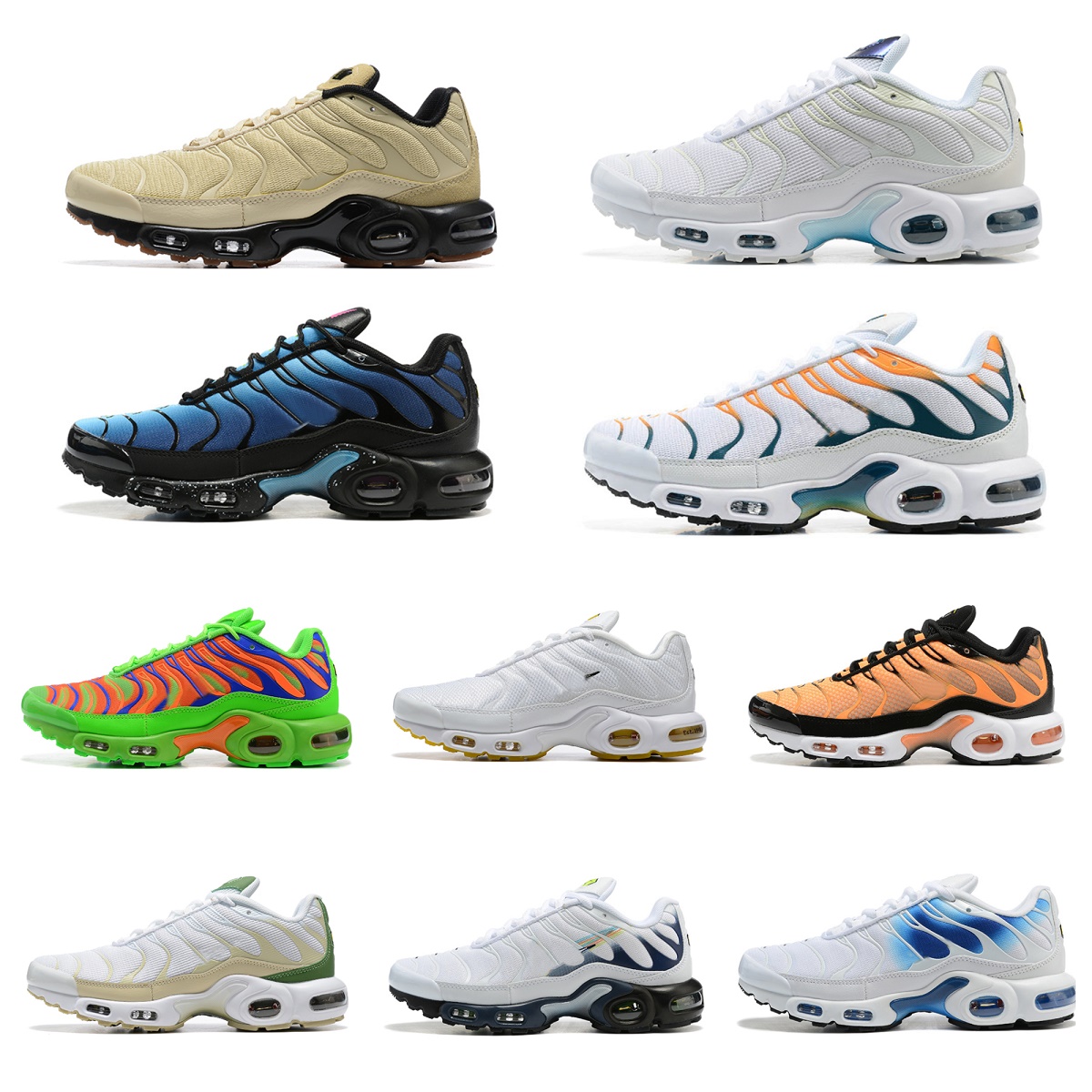 

OG Airmaxs Mens Running Shoes Tn Plus Mens Tan Black Red Wolf Grey Silver White Beige Olive Blue Gradient Chaussures Max Requin Airs Men, Tn01