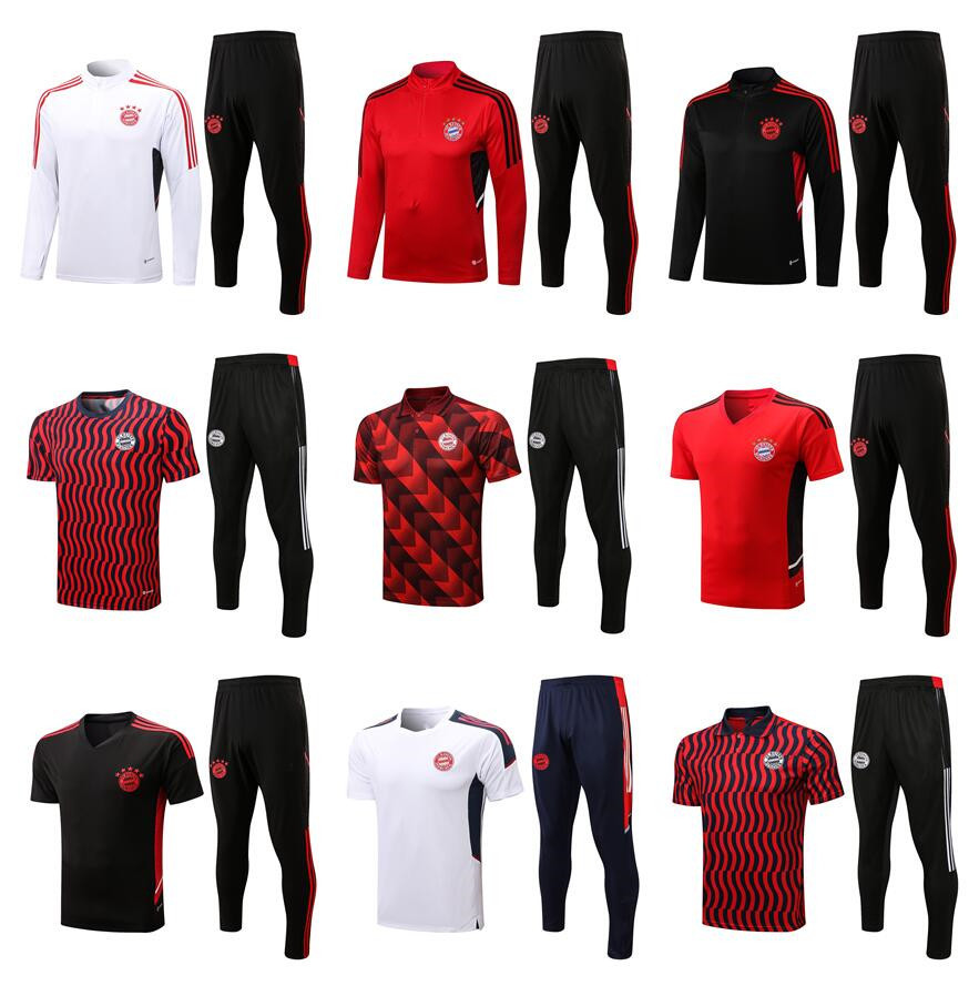 

2022 2023 Soccer Tracksuits Sets Bayern TRACKSUIT set 22 23 Half pull football kit chandal futbol survetement madrides TRAINING suit soccer jersey
