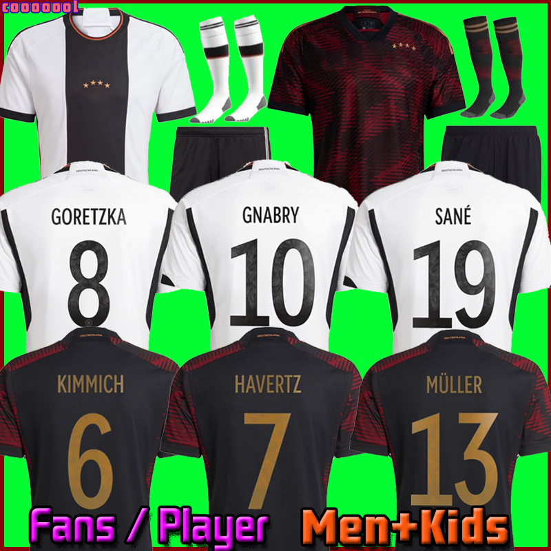 

2022 Germanies Soccer Jerseys SANE GORETZKA MULLER GERMANe Football shirt GOTZE MOUKOKO Gnabry REUS MUSIALA 22 23 men kids kit women uniform, Home men palyer version