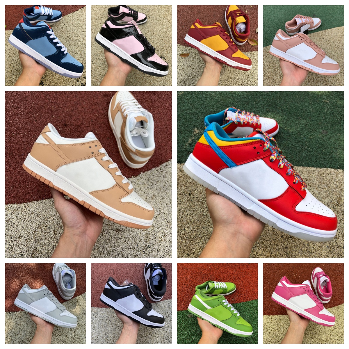 

2023 Designer UNC Mens Women Casual Shoes DuNkEs Low Triple Black White Wolf Grey Fog Dust Court Purple Green Glow Hyper Cobalt StrangeLove Womens Sports Sneakers, Bubble package bag