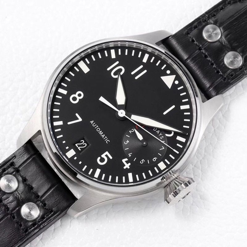

U1 Top-grade AAA Luxury Designer Watch New Men Automatic Mechanical Big Classic Pilot Watches 46mm Le Prince Black Genuine Leather Wristwatches Montre de luxe