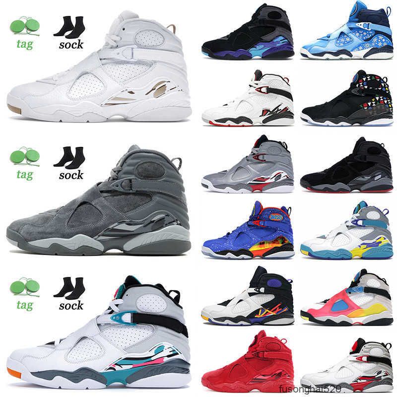 

Top Fashion 2022 Basketball Shoes 8 8s VIII Mens Jumpman Women White Black Air Jorden Cool Grey South Beach Playoffs Sneakers Trainers 40-47, A6 cool grey 40-47