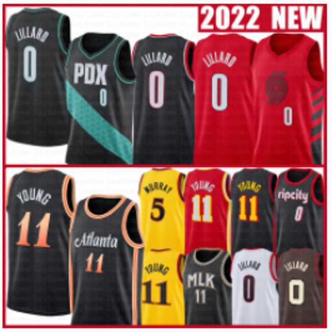 

Trae Young Damian Lillard Basketball Jerseys Portlands Trail Shaedon Sharpe Blazer Atlantas Anfernee Simons Hawk 2022 2023 City Black Shirt Black Jersey 0 11, As