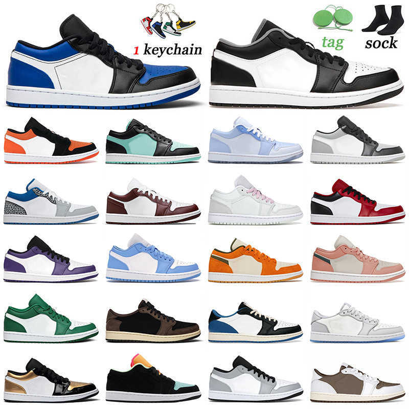 

1s Low Jumpman 1 Basketball Shoes Royal Toe Black White Shattered Backboard Mighty Shadow Toe Cactus Jack Reverse Mocha Sports Mens Women, A2 mocha 36-46
