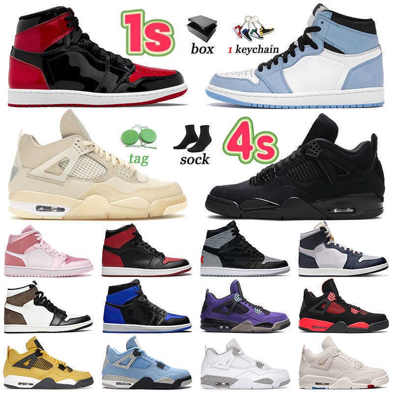 

2022 Bred Patent Jumpman 1 Basketballs Sports Shoes Trainers Women 4 Canvas White Oreo 4s Rebellionaire Jumpmans 1s Banned Men Black Cat Jor, B4 36-47 university blue