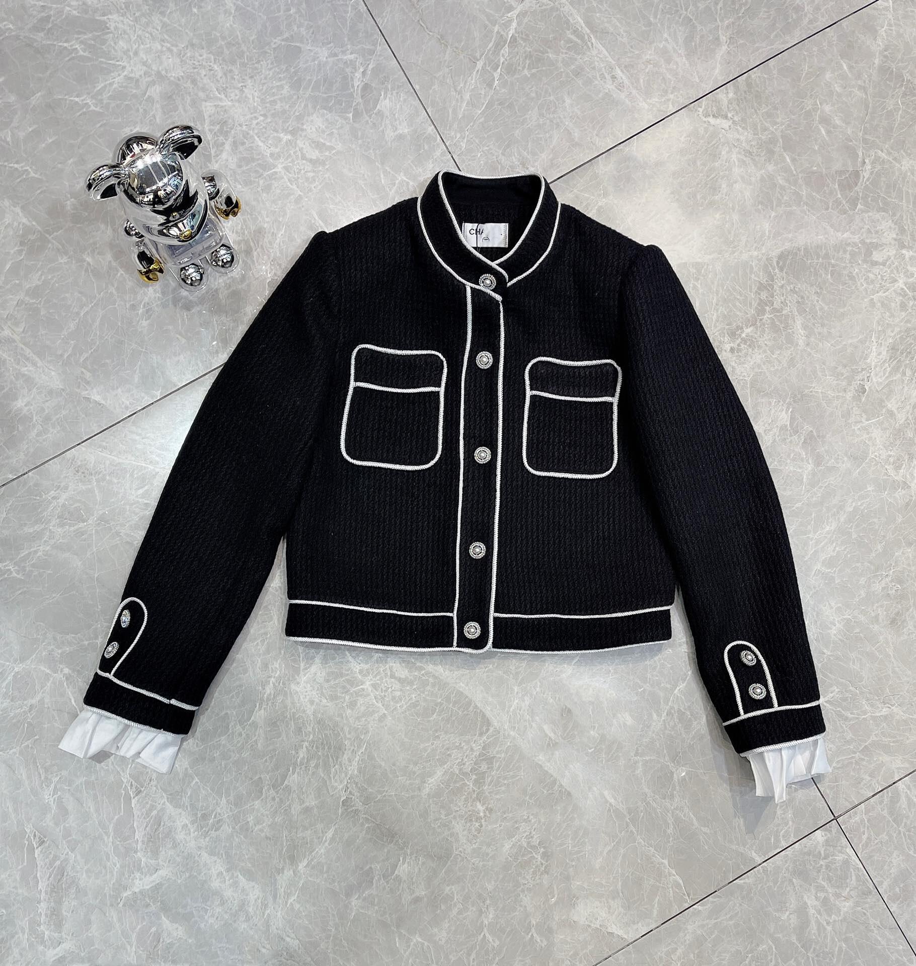 

2022 women vintage designer tweed blazer jacket coat female milan runway designer dress causal long sleeve tops clothing suit a2, Black