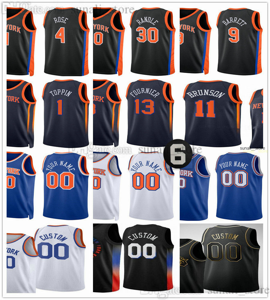 

Printed Basketball Jalen 11 Brunson Jerseys Julius 30 Randle Evan 13 Fournier Derrick 4 Rose RJ 9 Barrett Obi 1 Toppin Cam 0 Reddish Immanuel 5 Quickley Patrick 33 Ewing, Black
