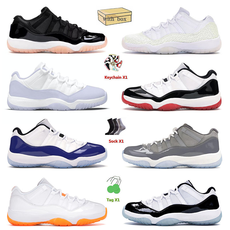 

Authentic Top J11 With Box Basketball Shoes Jorda 11 Low Bleached Coral Pure Violet Cap And Gown Jorden 11s High Bred Men Women Jumpman Sneakers 36-47, D3 40-47