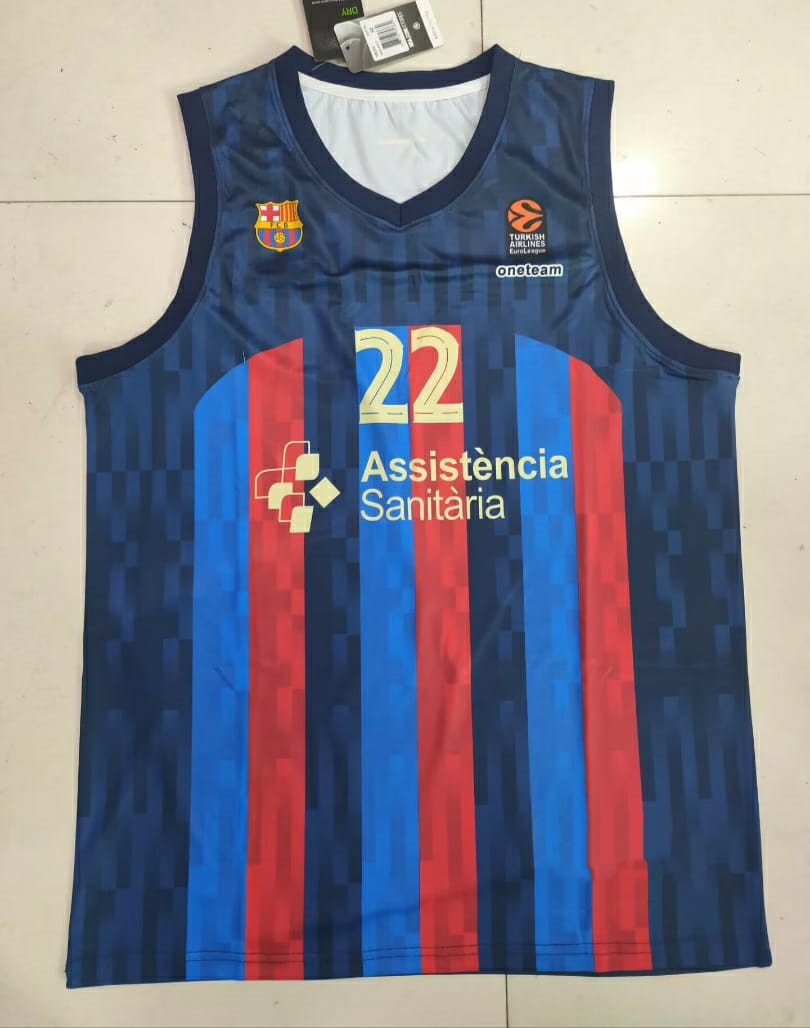 

BARCELONA Basketball Jersey #1 OSCAR DA SILVA #3 ORIOL PAULI #5 SERTAC SANLI #6 JAN VESELY #10 NIKOLA KALINIC 22/23 Yeni Sezon Forma Any name and number can be customized