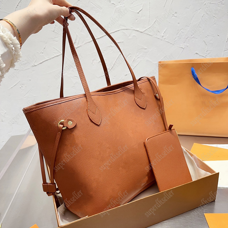 

2 Pcs Set Designer Bag Tote Handbag Fashion Women Casual Crossbody Wallet High Quality Shoulder Bags Leather Handbags Totes Coin Purse Clutch 3 Colors, Increase freight
