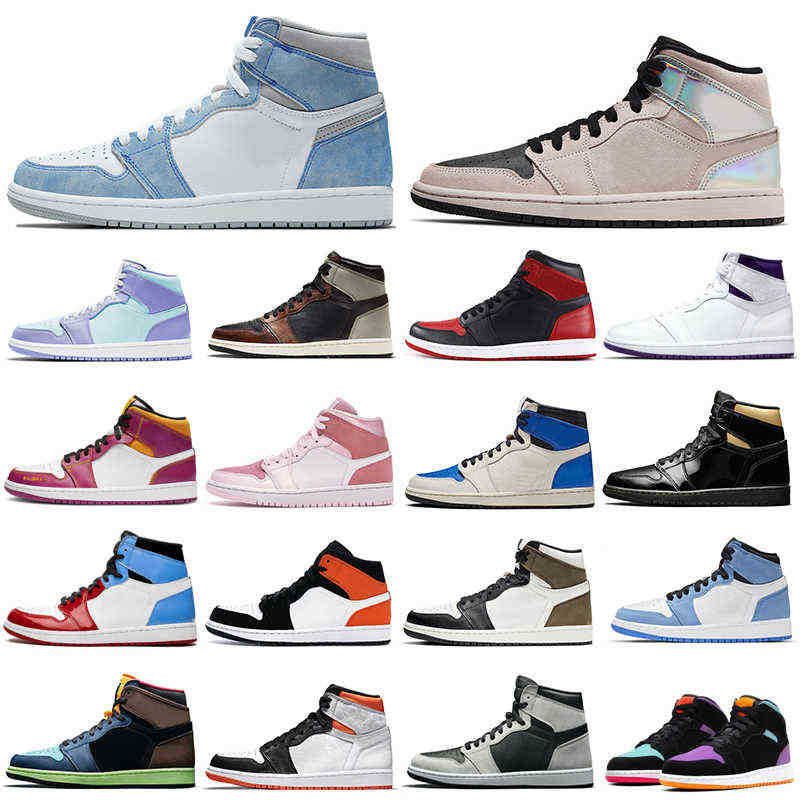 

Excellent 1s Men Basketball Shoes 1 University Blue Obsidian Shadow Light Smoke Grey Women Mens Trainers Sports Sneakers Walking Jogging Jor, 1s light smoke grey