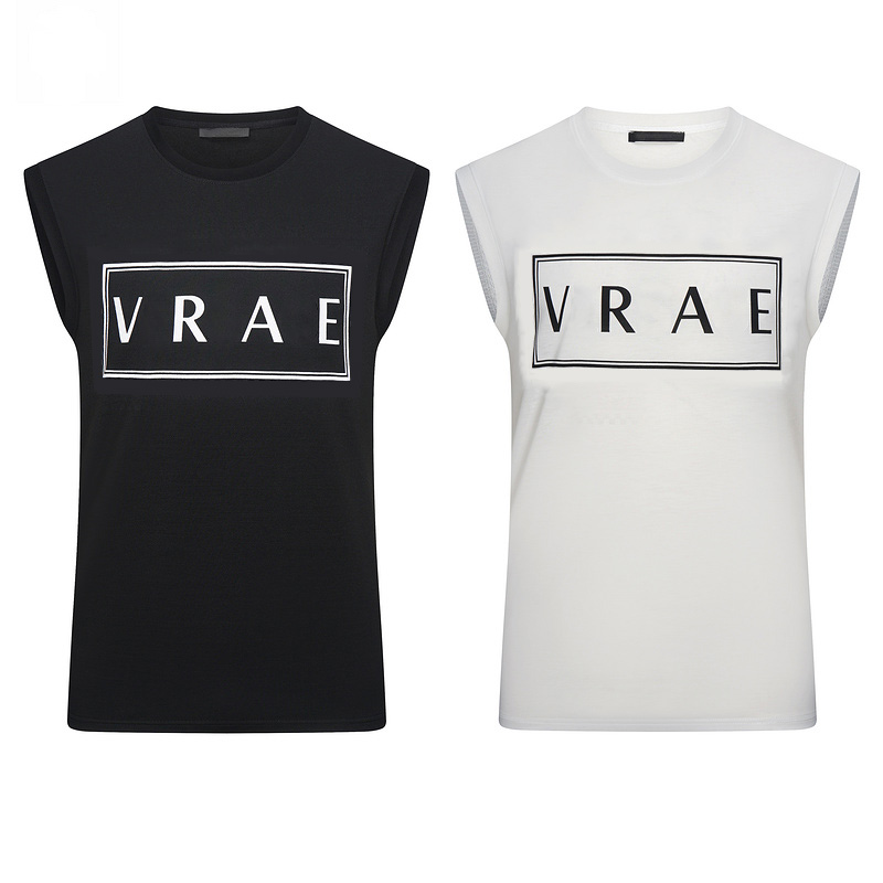 

Men's Tank Tops Cotton Sleeveless T Shirt Designer Letters Printed Sexy Off Shoulder Vest Summer Casual Mens Clothing Loose Breathable Gym Fitness Sportswear