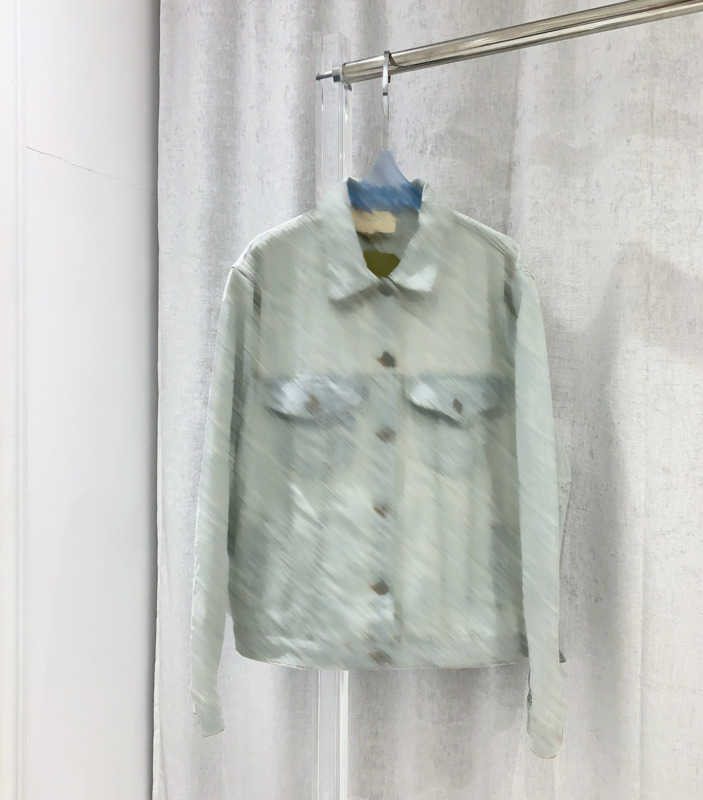 

Women Jacket Brand Full Body Letter Jacquard Back Floral Embroidery Denim Coats Old Making Process Custom Button Open Lapel Tops Slim Commute Womens Clothing 1970, 14