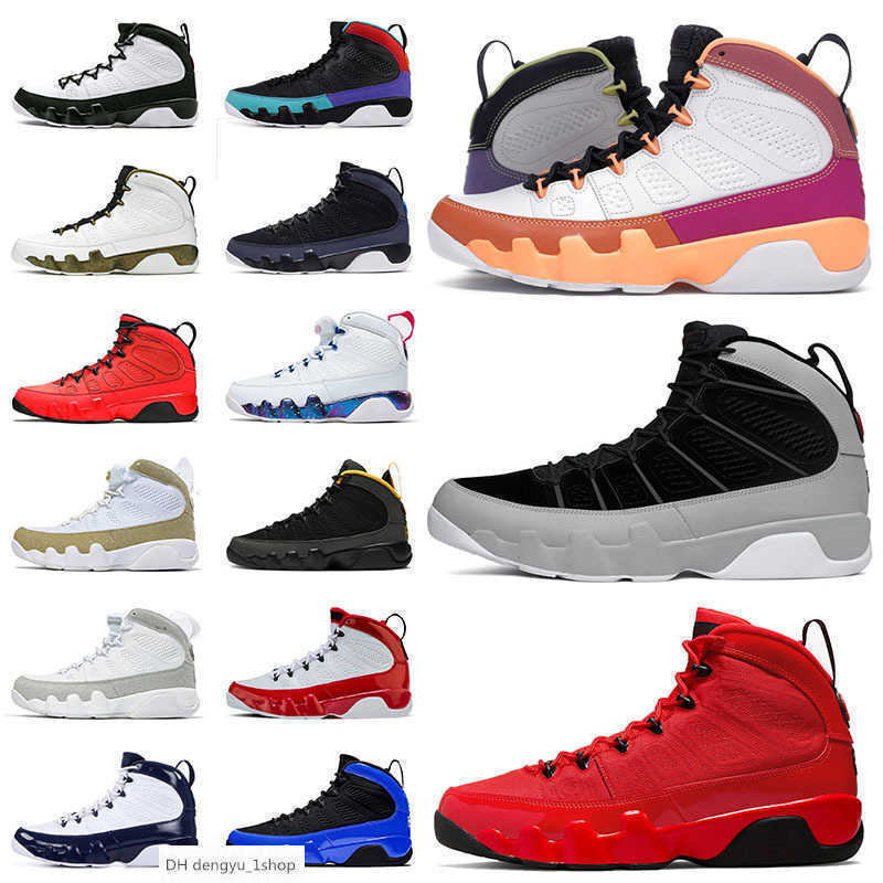 

New Arrival Jumpman 9 9s IX Mens Basketball Shoes Designer Particle Grey Chile Red Golden OG Space Jam UNC Racer Blue Gym Red Spor OG shoe, C15 40-47