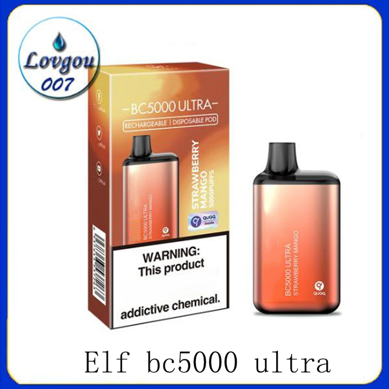 

Elf BC5000 ultra Disposable Rechargeable Cigarettes 650mAh 13ml per-filled Cartridges Pod 5% nic 36 flavors Vaporizers Esco Bar 5000