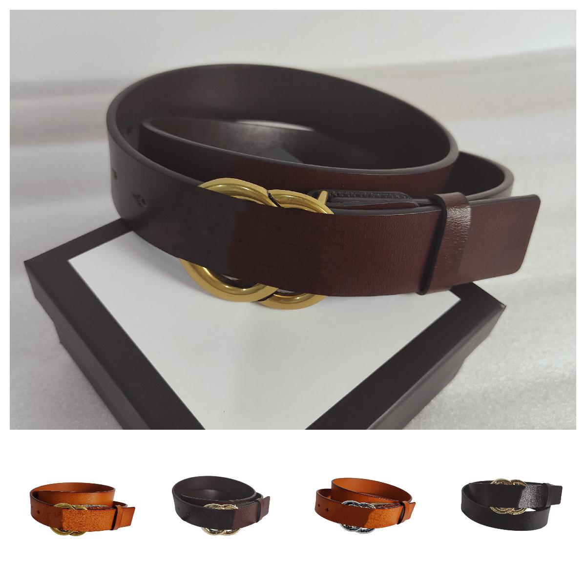 

Belt designer mens fashion belt woman belts with box quality double g Two layer cow leather smooth buckle golden silver bronze black casual formal waistbands gift, Width 4.0cm with box