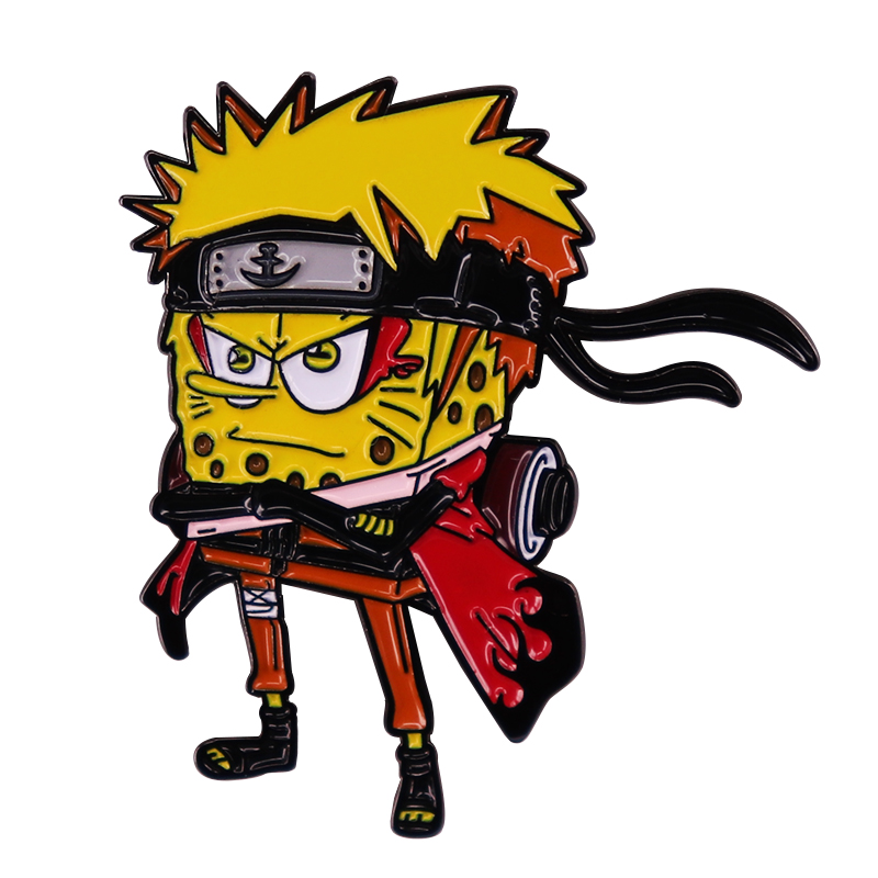 

Fairy Mode Naruto Brooch Funny Anime Cartoon Tv Mash Up Badge Enamel Pin Accessory Jewelry, As picture