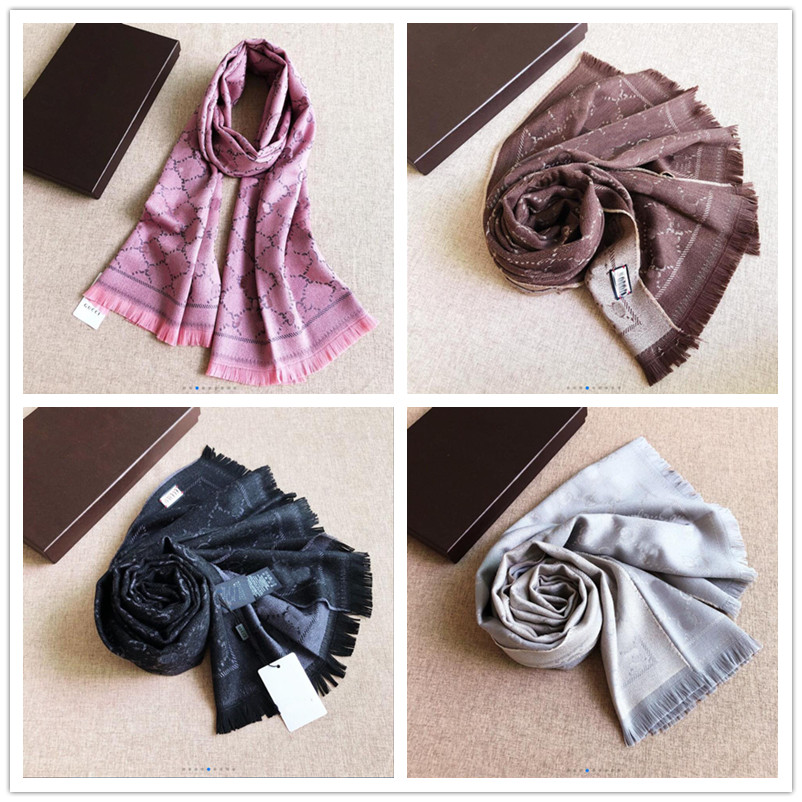 

Winter Cashmere Scarf designers 100% wool double G jacquard Womens scarves Fashion shawl Luxurys designer Men scarfs Echarpe Pashmina 180x48cm s