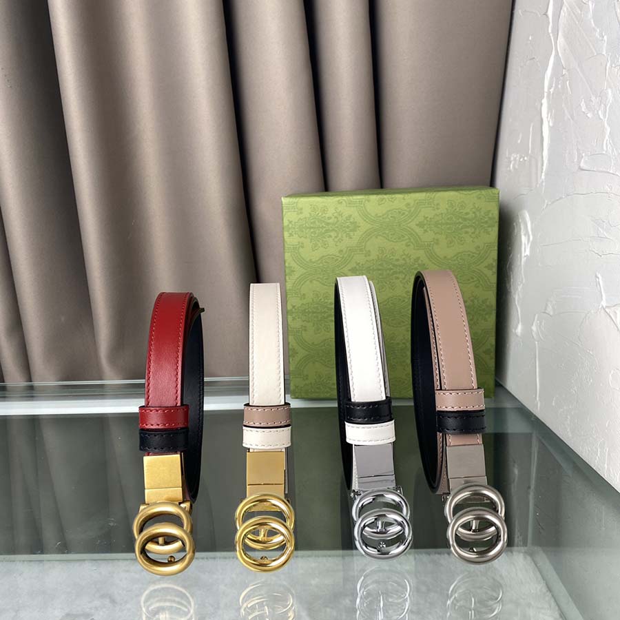

Belts Fashion Reversible Belt Classic Lady Elegant Belts Narrow Cowskin Design for Woman Width 2.0cm With BOX, Multi