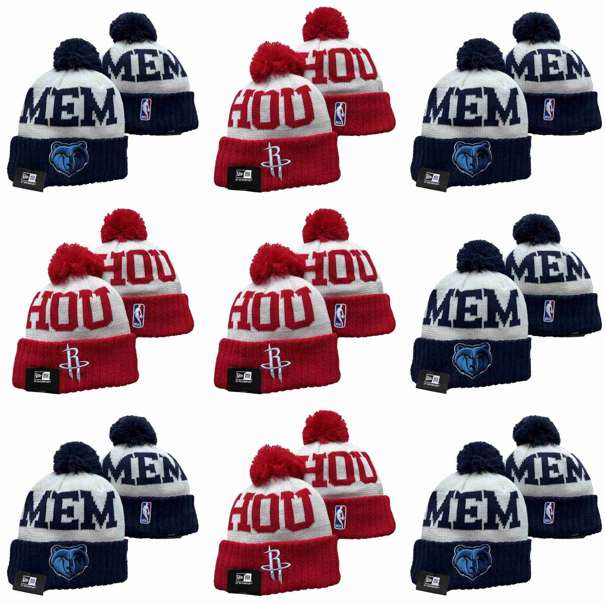 

Snapbacks Men Detroit''Pistons''Hat Memphis''Grizzlies''Hat Houston''Rockets''Hat Pom Cuffed Knit Hat Basketball, Color