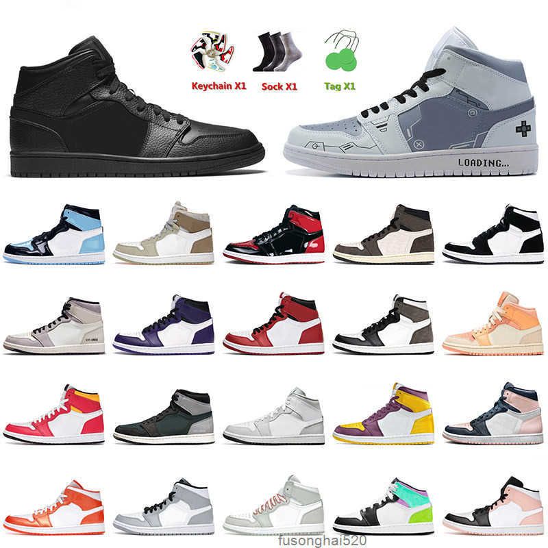

Mid Triple Black Top Jumpman 1 1s Mens Basketball Shoes Game Carbon Fiber Atmosphere Hand Crafted Wolf Grey Seafoam Sneakers Traijordon, D13 mid chicago toe 36-46
