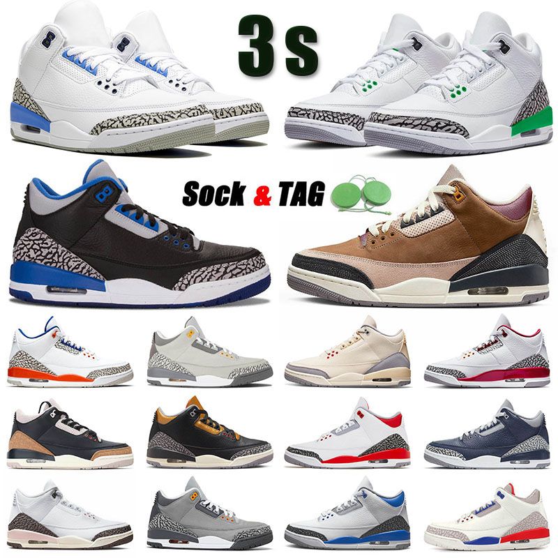 

Mens Jumpman 3 3s Basketbal Shoes Fire Red 2022 Midnight Navy Lucky Green J3 Archaeo Brown JTH White Cement Tinker Katrina Georgetown Slim Shady Designer Sneaker, A39 40-47 cyber monday