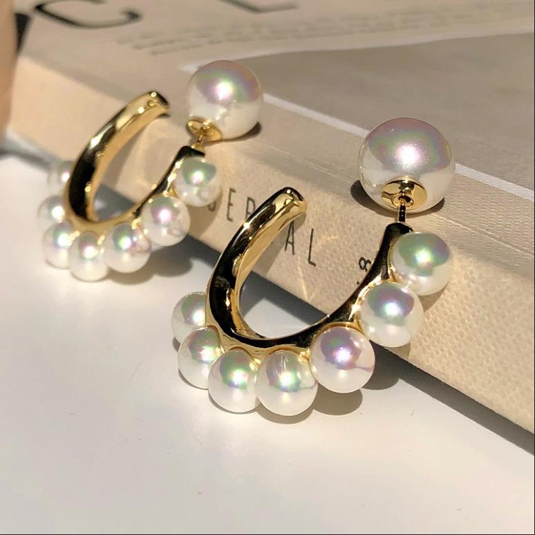 

New designed letter diamonds Earring stud Vintage Palace version vintage pleated flowers silver earrings E100