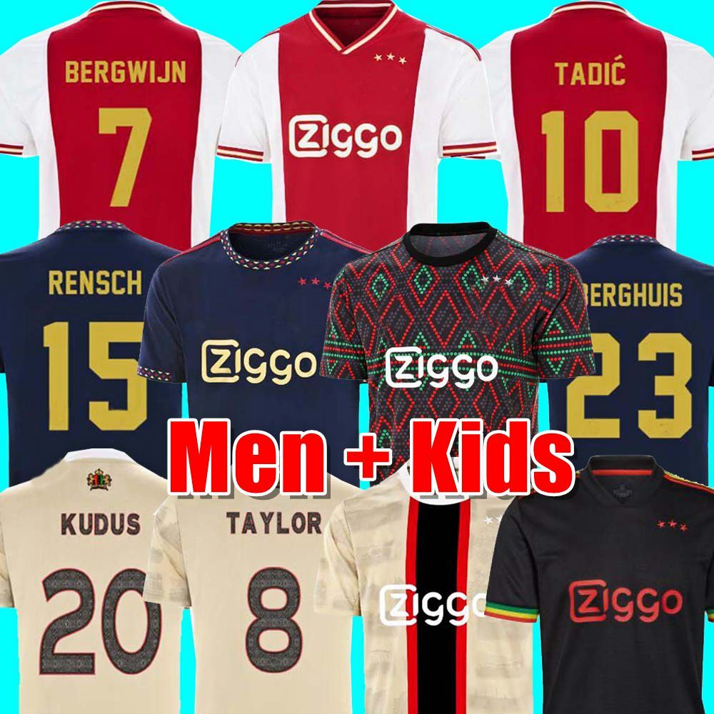 

TADIC 21 22 23 Soccer Jerseys fans player BASSEY BERGHUIS Third black Kit BLIND KLAASSEN TAYLOR 2022 2023 football shirts men kids uniforms BERGWIJN AJAXS 1117, Third adult