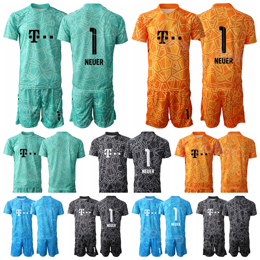 

Club Team Goalie Long Sleeve GK Soccer 26 Sven Ulreich Jerseys Set Oliver Kahn Sepp Maier Pfaff Johannes Schenk 1 Manuel Neuer Goalkeeper Football Shirt Kits BaiRen, Blue