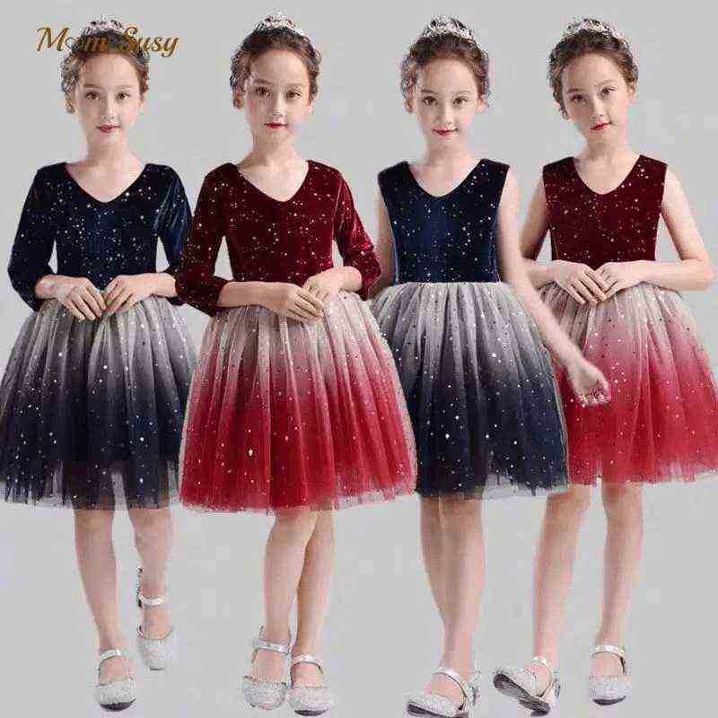 

Girl's Dresses Baby Girl Princess Sparkle Velvet Tutu Dress Baby Toddler Teenager Vintage Tulle Vestido Party Pageant Birthday Christmas 214Y J220907, Red short sleeve