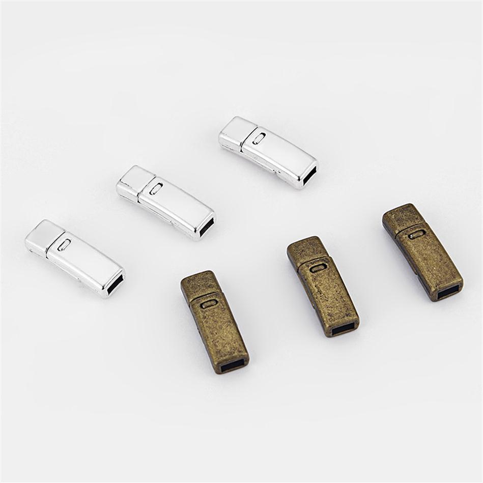 

10 Sets Antique Silver Bronze Strong Magnetic Clasps for 5mm Flat Leather Jewelry Accessories Findings2791
