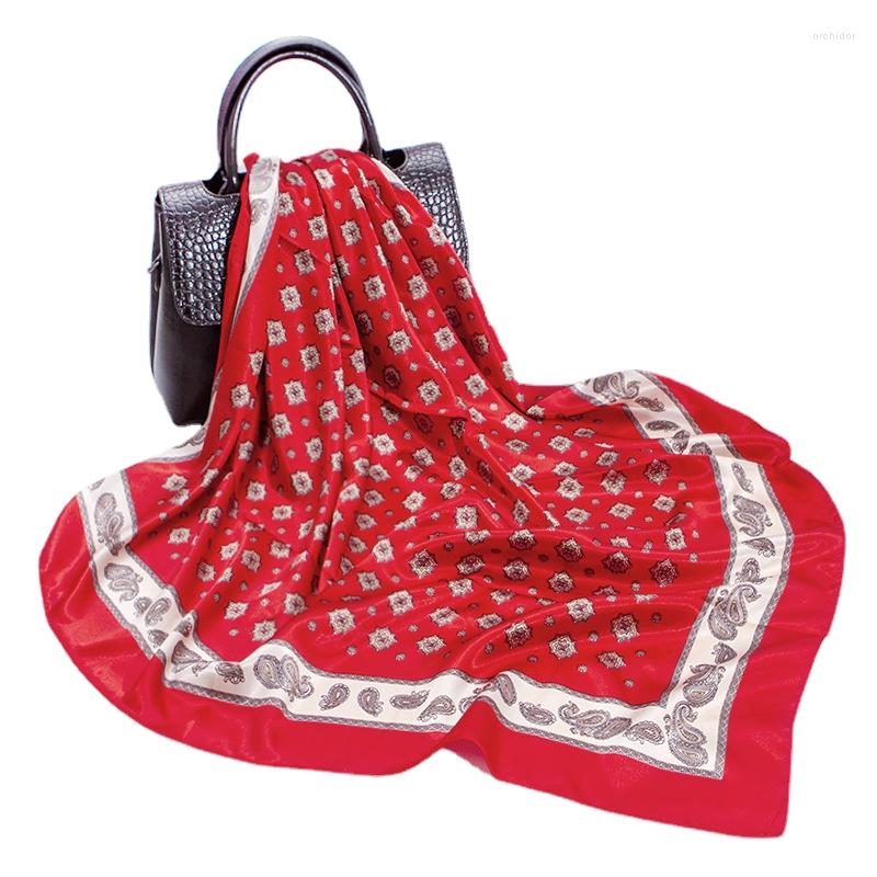 

Scarves Spring And Summer Printed Silk Scarf Ladies Stewardess Profrssional Decorate Square Towels Gifts Customized Wrap Women