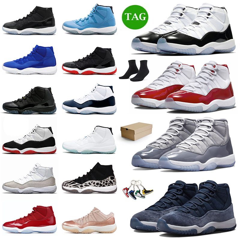 

2022 Basketball Shoes with Box Jumpman 11 Pantone Low Barons Cherry Georgetown 45 Concord High Midnight Navy Cool Grey Men Women Trainer Sports Sneakers, D40 rose gold 36-40