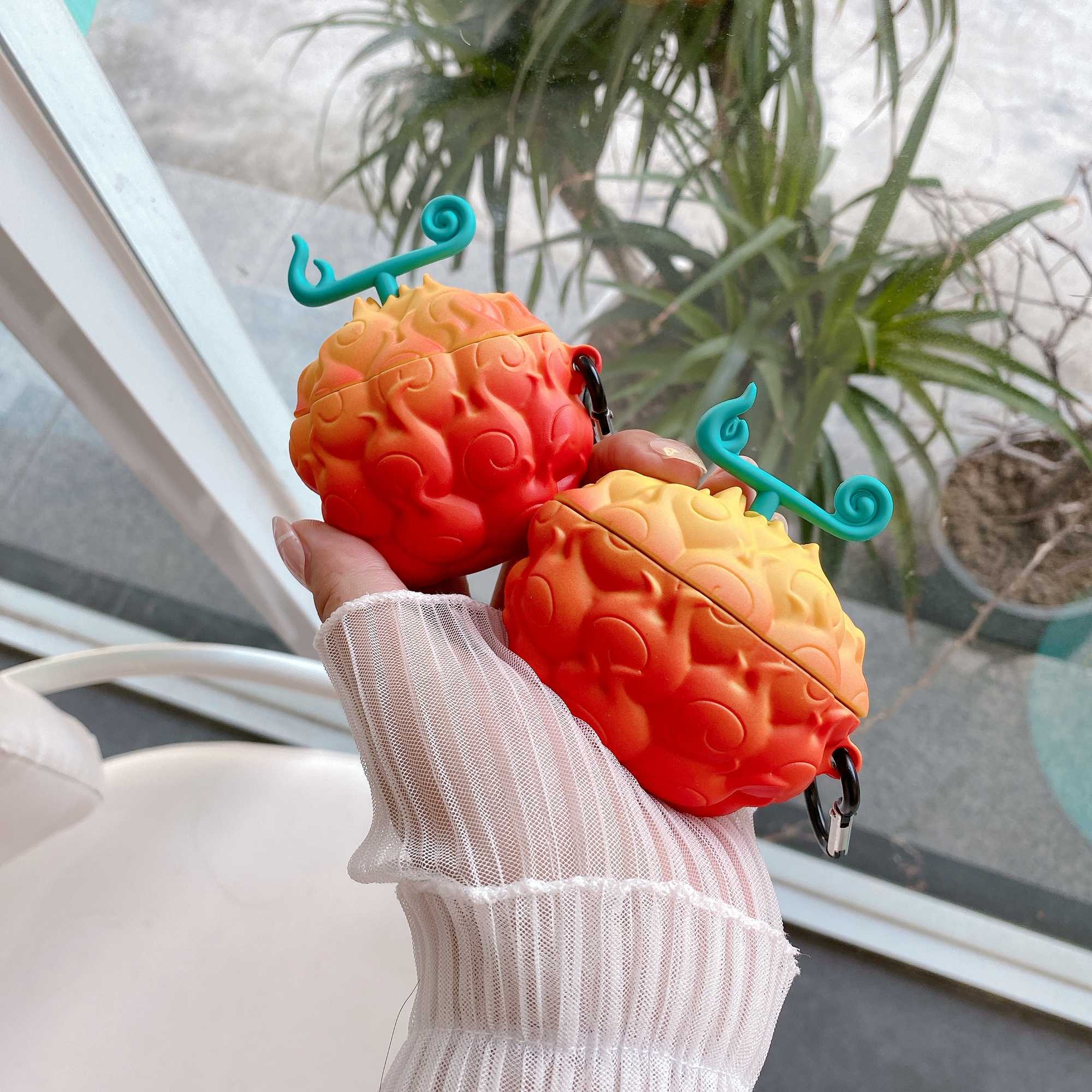 

Earphone Accessories One Piece Luffy Gomu Devil Fruit Case for Airpods 2 Cover for Airpods Pro Case Headphone Protective Anime Mera-mera Japan T221116