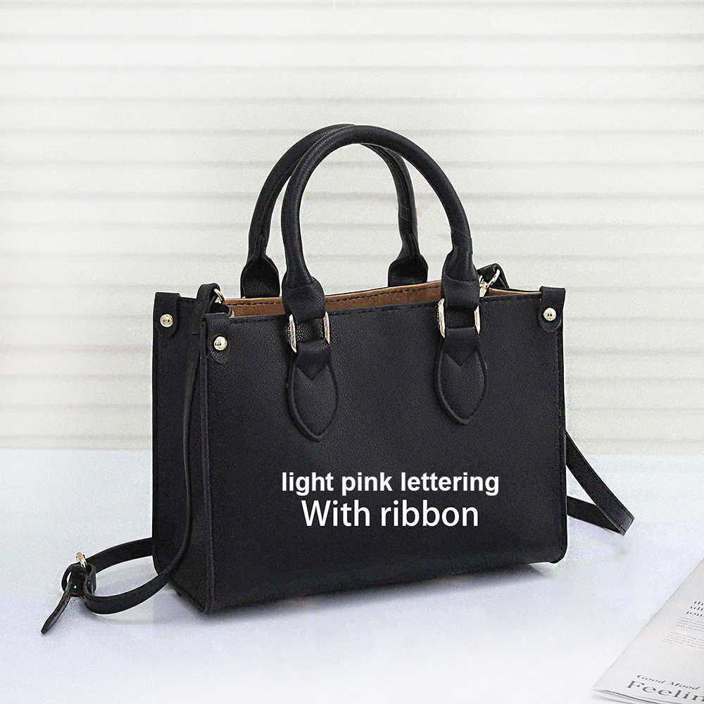 

Handbag Women Luxurys Designers Bags 2021 4-color Casual travel ribbon tote bag PU material fashion shoulder bag's wallet 208# 25-19-11cm, Leather blue - embossed blue letters (pr