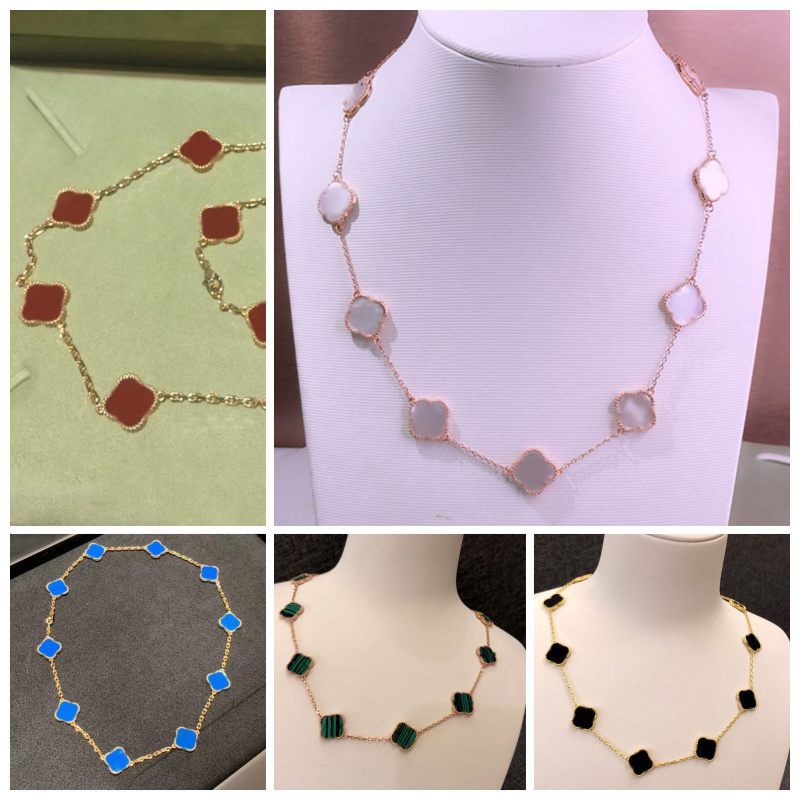 

Brand Pendant 10 flower Multiple color options Necklace Fashion Elegant Clover Necklaces for Woman Jewelry Gift Quality