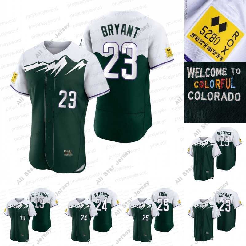 

Baseball Jerseys #23 Kris Bryant 2022 City Connect Baseball Jersey Charlie Blackmon Alex Colome C.J. Cron Elias Diaz Dom Nunez Yonathan Daza Sam Hilliard, Mens retro purple