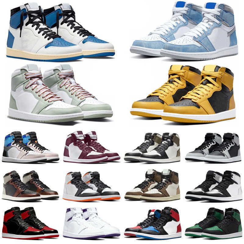 

Jumpman 1 Basketball Shoes Bordeaux High Og Men Women 1s Military Blue Prototype Hyper Royal Pollen Dark Mocha Mens Trainers Sport Jordon, #8