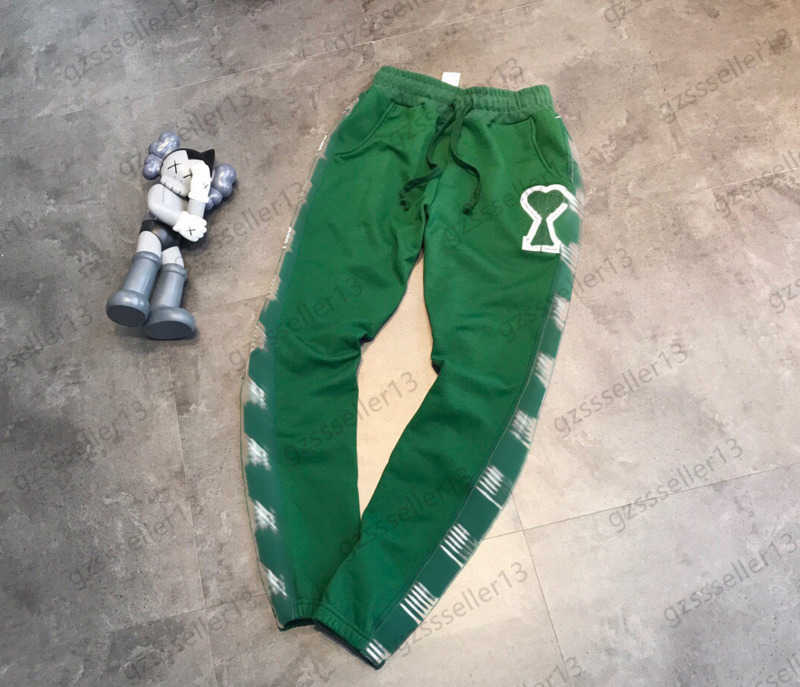 

Women Pants Heart A Letter Embroidered Ribbon Trousers Side Webbing Trim Pure Cotton Wool Ring Elastic Waist Draw String Pant Unisex Style Womens Clothing 1907, Multi