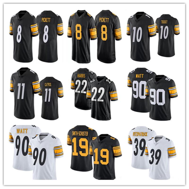 

CUSTOM 22 Najee Harris Kenny Pickett TJ Watt Football Jerseys Mitchell Trubisky Ben Roethlisberger Troy Polamalu Minkah Fitzpatrick Devin Bu, 2022