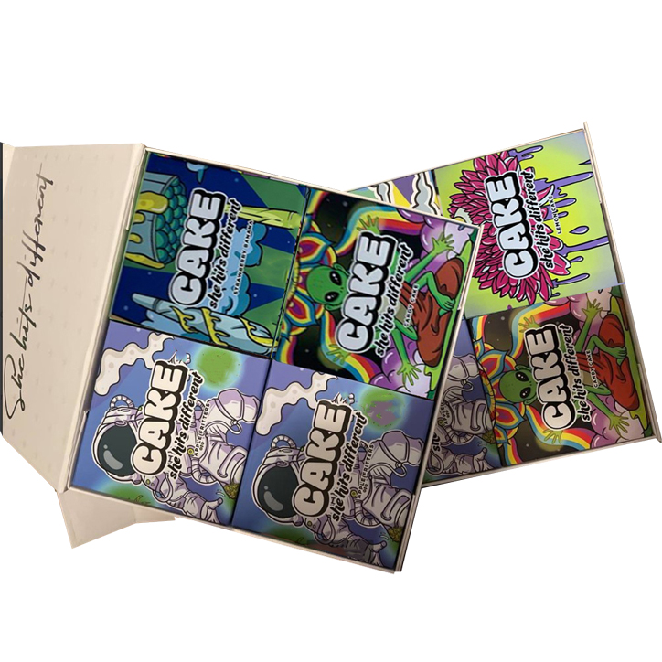 

one Pound Live resin CAKE She hits different packaging boxes live rosin candy cake apple fritters strawberry banana wax paper box one ounce glass jar