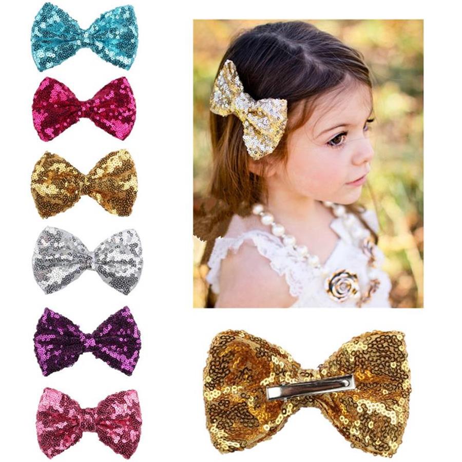 

Fashion Girls Hair Accessories Bowknot Cute Children Hairpin Handmade Sequins Hairdress Hair Clips Barrettes Baby Gifts, Mixed color