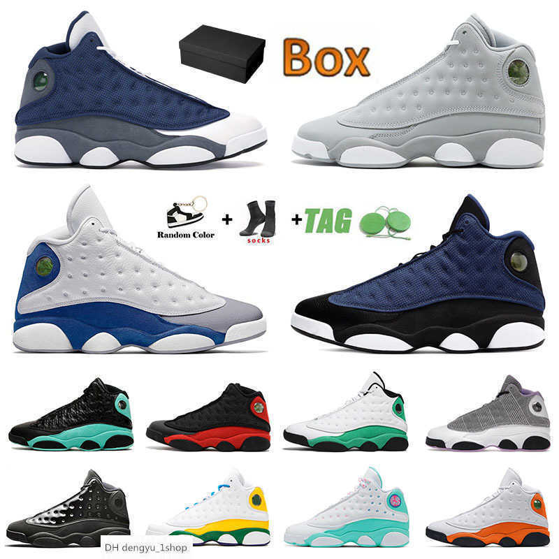 

With Box Jumpman 13 13s XIII Designer Basketball Shoes Mens Womens Brave Blue French Island Green Black Cat Flint Cap And Gown Traine OG shoe, 40-47 hyper