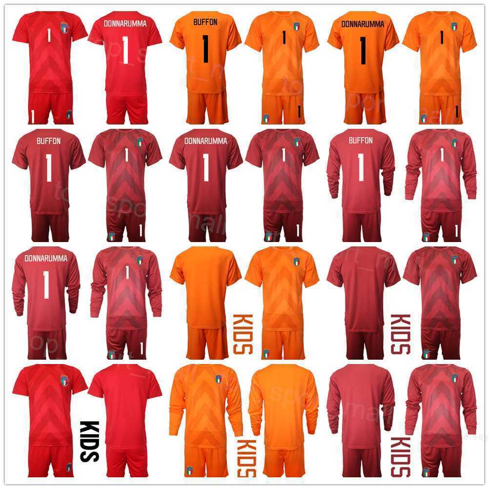 

National Team Soccer Long Sleeve Goalkeeper GK 21 Gianluigi Donnarumma Jersey Set Alex Meret Gianluigi Buffon Ivan Provedel Football Shirt Kits Men Kids YiDaLi