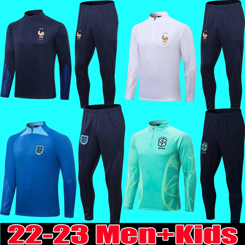 

22 23 ENGlANDS tracksuitS 2022 2023 BRAZILS kids and men training suit long sleeve BRASIL Football soccer Jersey sets uniform chandal adult boys BENZEMA, P s g 2