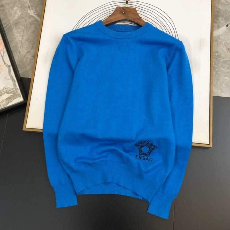 

Autumn winter ver designer knitted sweater men embroidered Medusa pullover sweaters ladies fashion round neck warm long sleeved shirt, Orange